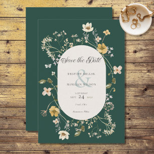 Rustieke Wildflower Lijst Emerald Green Save The Date