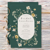 Rustieke Wildflower Lijst Groene Bruids Luncheon Kaart