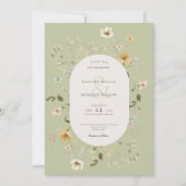 Rustieke Wildflower Lijst Sage Groen Kaart (Voorkant)