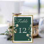 Rustieke Wildflower Lijst Smaragd Groene Bruiloft Kaart<br><div class="desc">Deze trouwtafel nummerkaart heeft een elegante smaragdgroene achtergrond, die een gevoel van sophisticatie en rijkdom uitstraalt. De diepgroene tint creëer is een fascinerende achtergrond die de toon zet voor een gedenkwaardig feest. Rondom de tekst zijn delicate en rustieke waterverf wilde bloemen artistiek gerangschikt. Deze charmante bloemen, afgebeeld in zachte tinten,...</div>