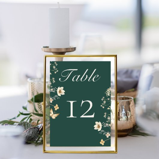 Rustieke Wildflower Lijst Smaragd Groene Bruiloft Kaart