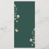 Rustieke Wildflower Lijst Smaragd Groene Bruiloft Menu (Achterkant)