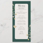 Rustieke Wildflower Lijst Smaragd Groene Bruiloft Menu (Voorkant)