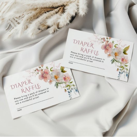 Rustieke Wildflower Luier Raffle Behuizing Kaart