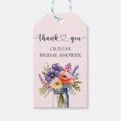 Rustieke Wildflower Mason Jar Vrijgezellenfeest Fa Cadeaulabel (Voorkant)