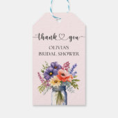 Rustieke Wildflower Mason Jar Vrijgezellenfeest Fa Cadeaulabel (Achterkant)