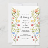 Rustieke Wildflower Meadow Garden QR Code Wedding Kaart (Voorkant)