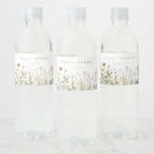 Rustieke Wildflower Meadow Wedding Waterfles Etiket (Flessen)