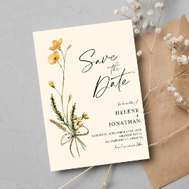 Rustieke Wildflower Modern Elegant Boho Bruiloft Save The Date