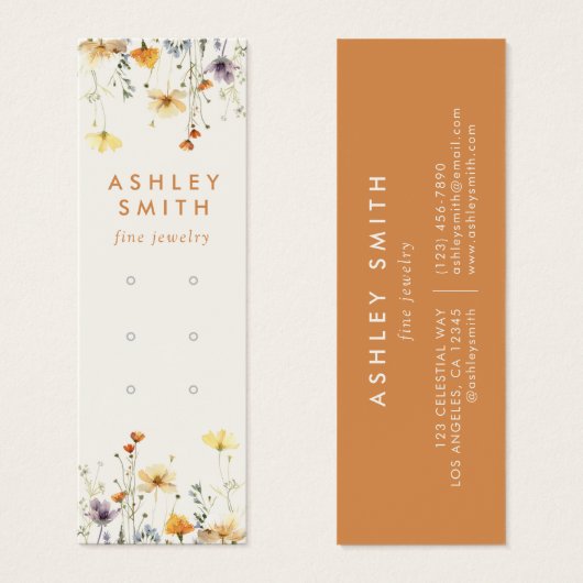 Rustieke Wildflower Multiple Earring Display Kaart (Voorkant /achterkant)