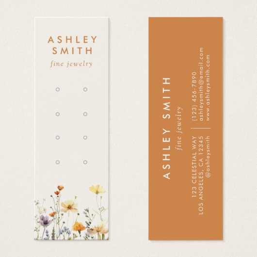 Rustieke Wildflower Multiple Earring Display Kaart (Voorkant /achterkant)