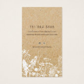 Rustieke Wildflower Oorbel Display Kaart (Achterkant)