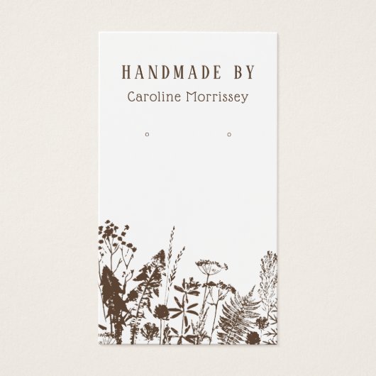 Rustieke Wildflower Oorbel Display Kaart (Voorkant)