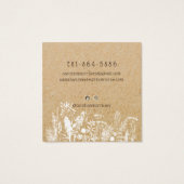 Rustieke Wildflower Oorbel Display Kaart (Achterkant)