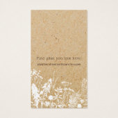 Rustieke Wildflower Oorbel Display Kaart (Achterkant)