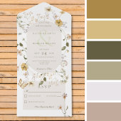 Rustieke Wildflower Ovaal Lijst Wit Geen Diner All In One Uitnodiging