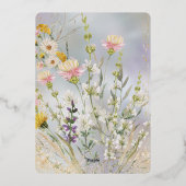 Rustieke Wildflower Pastel Tuin Bruiloft Folie Uitnodiging (Achterkant)