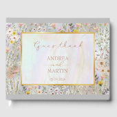 Rustieke Wildflower Pastel Tuin Bruiloft Gastenboek (Voorkant)
