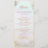 Rustieke Wildflower Pastel Tuin Bruiloft Menu (Voorkant)