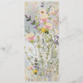 Rustieke Wildflower Pastel Tuin Bruiloft Menu (Achterkant)