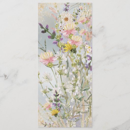 Rustieke Wildflower Pastel Tuin Bruiloft Menu (Achterkant)
