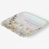 Rustieke Wildflower Pastel Tuin Bruiloft Papieren Bordje (Gebogen)