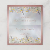 Rustieke Wildflower Pastel Tuin Bruiloft Plaatskaartje (Buitenkant ongevouwen)
