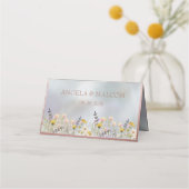 Rustieke Wildflower Pastel Tuin Bruiloft Plaatskaartje (Achterkant)
