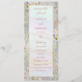 Rustieke Wildflower Pastel Tuin Bruiloft Programmakaart (Voorkant)