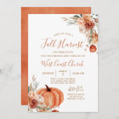 Rustieke Wildflower Pompoen Herfst Oogstfeest Kaart (Voorkant / Achterkant)