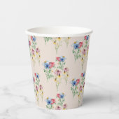 Rustieke Wildflower Poppy Daisy Coneflower Patroon Papieren Bekers (Voorkant)