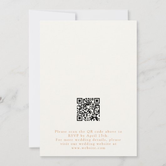 Rustieke Wildflower QR Code Wedding Kaart (Achterkant)