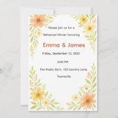 Rustieke Wildflower Repetitie Diner Uitnodiging (Voorkant)