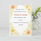 Rustieke Wildflower Repetitie Diner Uitnodiging (Staand voorkant)