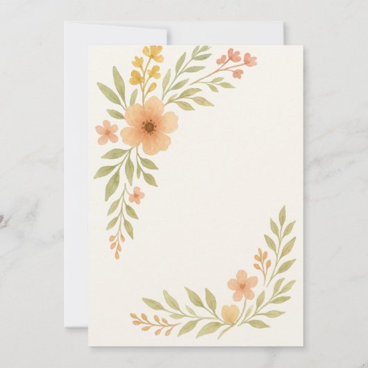 Rustieke Wildflower Repetitie Diner Uitnodiging (Achterkant)