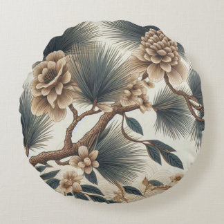 Rustieke Wildflower Ronde Kussen - Natuur's Charm