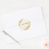 Rustieke Wildflower Round Wedding Sticker (Envelop)