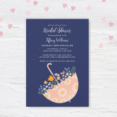 Rustieke Wildflower Roze Paraplu Vrijgezellenfeest Kaart