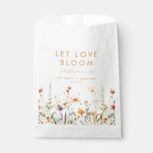 Rustieke Wildflower Seeds Bruiloft Favor Bag Bedankzakje (Voorkant)