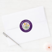 Rustieke Wildflower Spring Wedding, Romantische tu Ronde Sticker (Envelop)