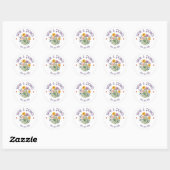 Rustieke Wildflower Spring Wedding, Romantische tu Ronde Sticker (Vel)