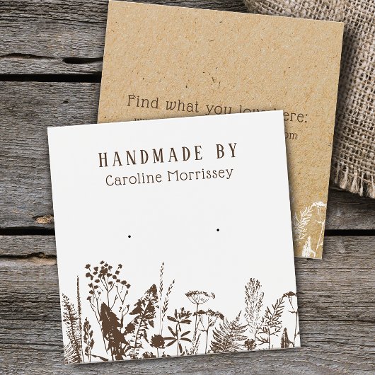 Rustieke Wildflower Stud Oorbel Display Kaart