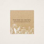 Rustieke Wildflower Stud Oorbel Display Kaart (Achterkant)