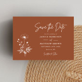 Rustieke Wildflower Terracotta Boho Fotobruiloft Save The Date