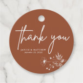 Rustieke Wildflower Terracotta Boho Wedding Bedankjes Labels (Voorkant)