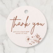Rustieke Wildflower Terracotta Boho Wedding Bedankjes Labels (Voorkant)