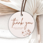 Rustieke Wildflower Terracotta Boho Wedding Bedankjes Labels