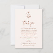 Rustieke Wildflower Terracotta Boho Wedding Bedankkaart (Voorkant)