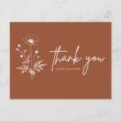 Rustieke Wildflower Terracotta Boho Wedding Briefkaart (Voorkant)