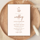 Rustieke Wildflower Terracotta Boho Wedding Kaart